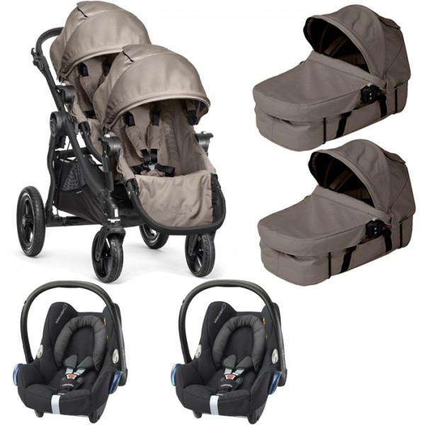 Trio Gemellare Baby Jogger City Select Black Frame Sand