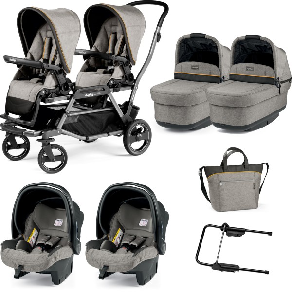 PEG PEREGO TRIO GEMELLARE DUETTE PIROET LUXE GREY IN OFFERTA