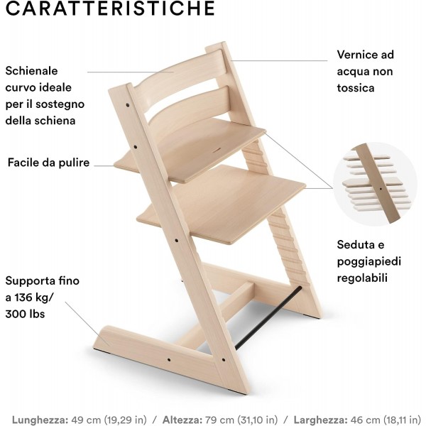 Seggiolone Sedia Stokke Tripp Trapp Naturale