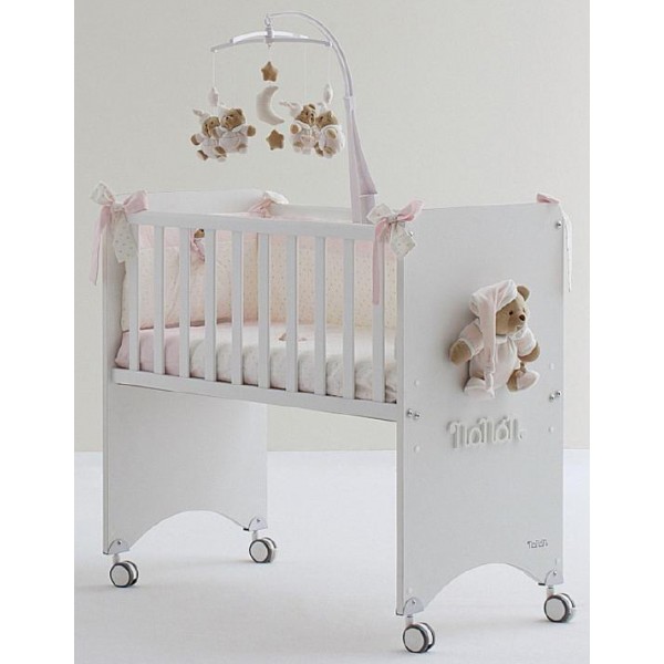 Lettino Co-Sleeping Nanan Puccio Rosa con Materasso + Completo Piumone