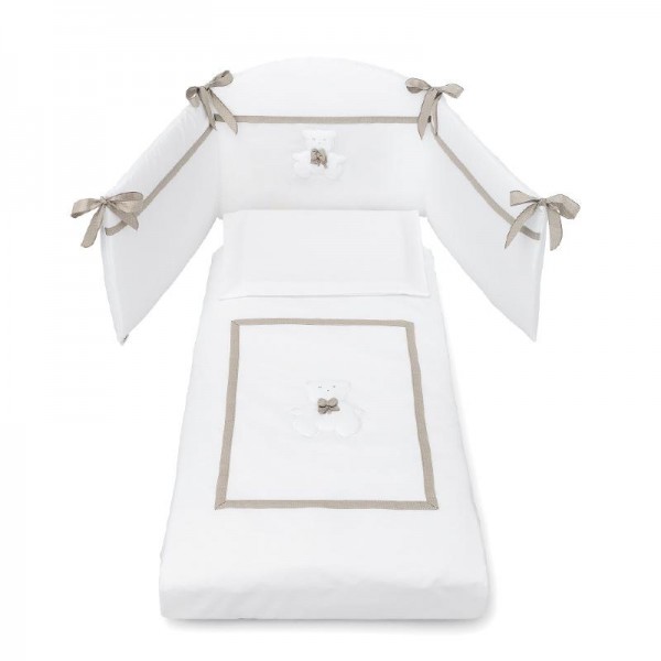 Completo Piumone Erbesi Dudù Bianco Tortora