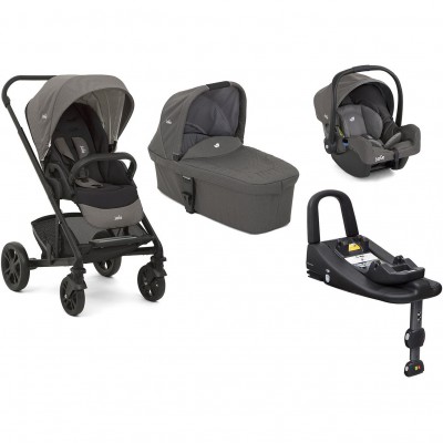 JOIE TRIO CHROME FOGGY GRAY I SUNG I SIZE CON BASE ISOFIX
