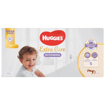 Mega Pack Pannolini Huggies Extra Care Mutandina 12-17 Kg Misura 5 (80pz)