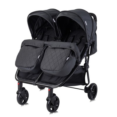Passeggino Gemellare Lorelli Duo con Borsa Nero