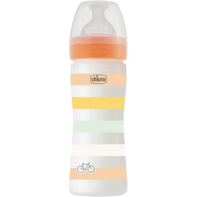 Chicco Biberon Benessere 250ml Flusso Medio 2m+ Caucciù Azzurro