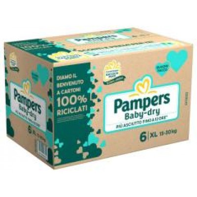 Pampers Pannolini Baby Dry Taglia 6  15-30kg Maxi Quadripack 68 pz