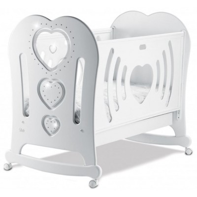 Lettino Feritre Tre Cuori Bianco Grigio 