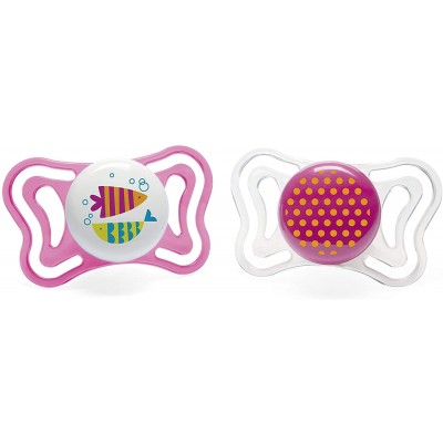 Succhietto Chicco Physio Forma Light Silicone Trasparente Rosa 16-36 m