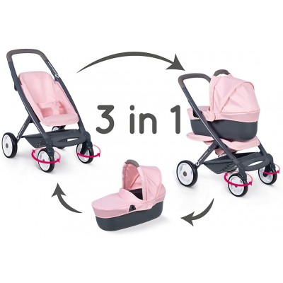 Passeggino e Carrozzina per Bambole Smoby B&eacute;b&eacute; Confort 3 in 1 Rosa
