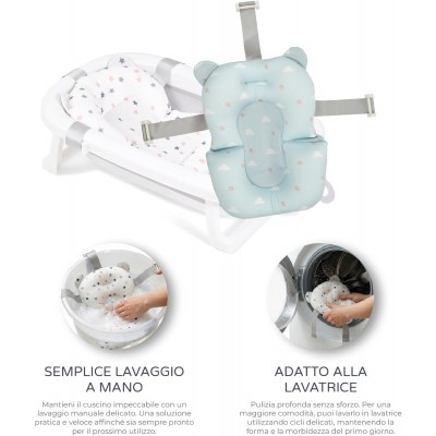 MS Cuscino Riduttore per Vasca Pieghevole Celeste