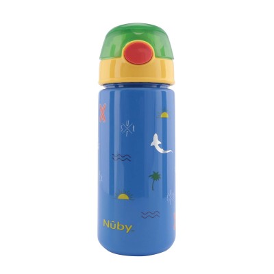 Boraccia a pressione con canuccia morbida e design da surf - 540 ml - azzurro