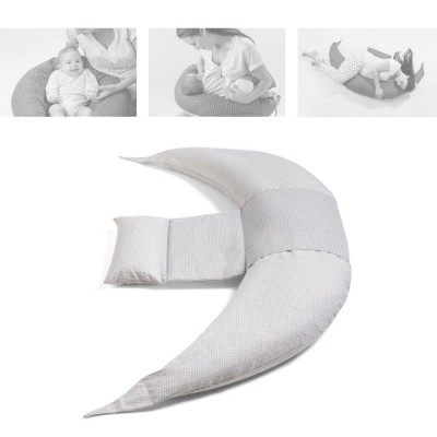 Cuscino Gravidanza e Allattamento Nuvita DreamWizard Gray White