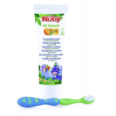 Set Nuby Citroganix Dentifricio per Bambini + Spazzolino Verde Celeste Set Nuby Citroganix Dentifricio per Bambini + Spazzolino Verde Celeste