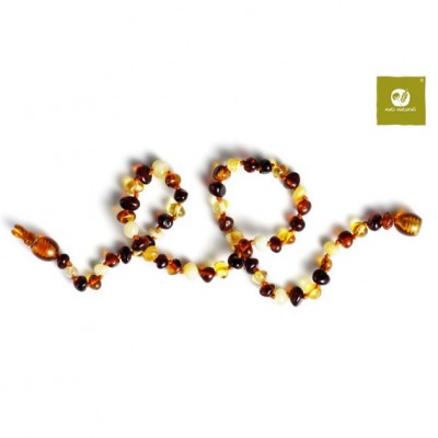Collanina d’Ambra Quaranta Settimane Sollievo Naturale Dentizione - Multicolore Scuro