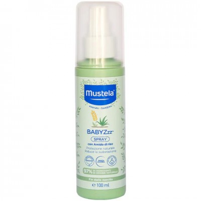 Protezione Naturale Mustela BABYZzz SPRAY con Amido di Riso Repellente Zanzare 100 ml
