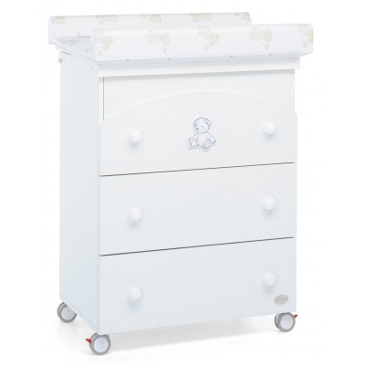 Cassettiera Fasciatoio Foppapedretti Peluche Bianco