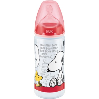 Biberon Nuk Silicone 300ml Snoopy Rosso
