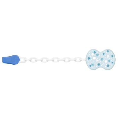 Clip Chicco Con Catenella Azzurro Stelle