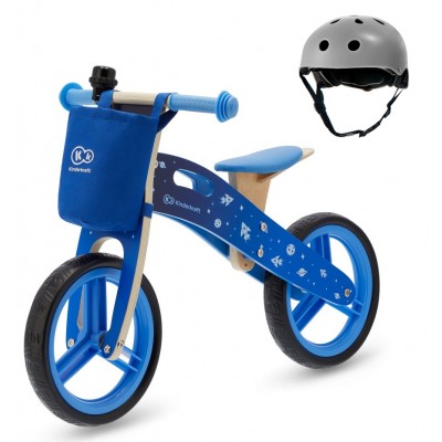 Bici senza Pedali Kinderkraft Runner con Casco Galaxy Blu