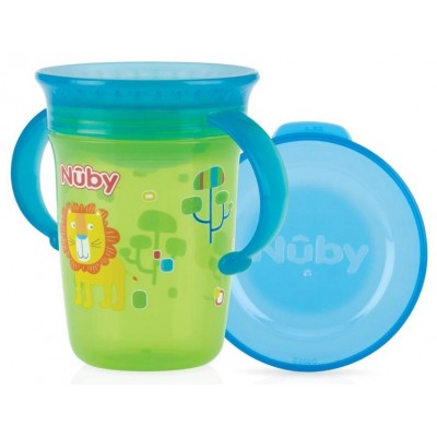 Tazza Nuby Wonder Cup 360° 240ml Verde Azzurro