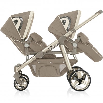 Passeggino Gemellare Brevi Ovo Twin Tortora