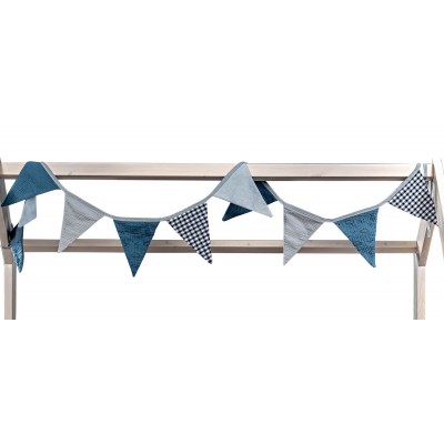 Bandierine Decorative Picci Per Lettino Montessori Liberty Celeste In Offerta