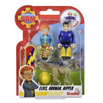 Simba Blister 02 Personaggi Elvis, Norman con cucciolo Nipper  Linea Sam Il Pompiere