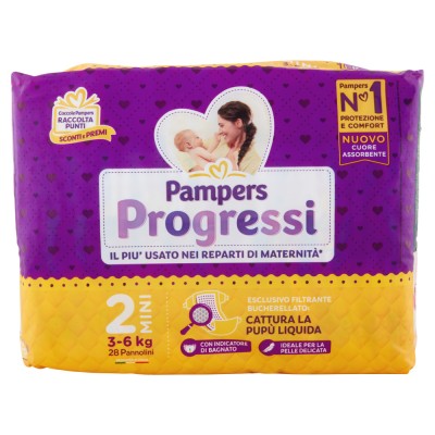 Pannolini Pampers Progressi Mini 3-6 Kg Misura 2 (28pz)