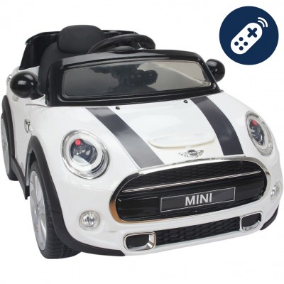 Auto Elettrica Lamas Toys Mini Cooper S Bianco Con Sedile In Pelle Con Telecomando In Offerta