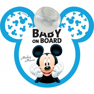 Segnale Auto con Ventosa Baby On Board Disney by Colzani Mickey Mouse
