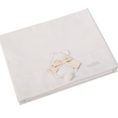 Set Lenzuola Nanan per Carrozzina 3pz Fiocco Bianco