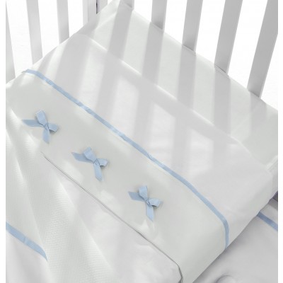 Lenzuolino Erbesi Lettino Bubu Bianco Azzurro