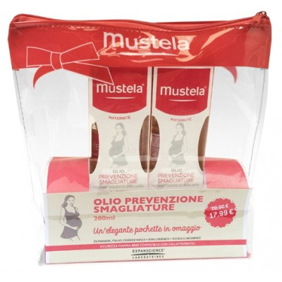 Pochette Mustela Maternità con 2 Flaconi Olio Prevenzione Smagliature 200 ml