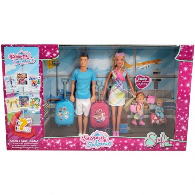 Set Bambole Simba Steffi Love Famiglia Vacanza a Sorpresa