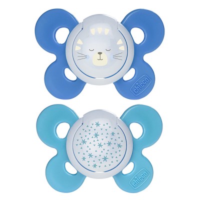 Succhietto Chicco Physio Comfort Night Silicone 2pz Blu Celeste 16-36m