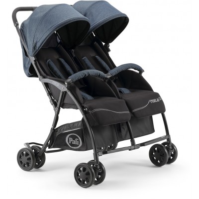 Passeggino Gemellare Pali Tre.9x2 Milano Good Blue Denim 