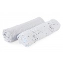 Chicco Set Mussoline Avvolgenti 2 Pezzi Light Grey Animals 