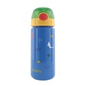 Boraccia a pressione con canuccia morbida e design da surf - 540 ml - azzurro