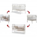 Lettino Evolutivo Co-Sleeping Pali Flippy Bianco (Trasformabile da Culla a Lettino a Divanetto a Poltroncina + 2 Materassi + 2 Completi Piumone)