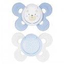 Succhietto Chicco Physio Comfort Silicone 2pz Celeste Bianco 0-6m