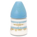 Biberon Suavinex 150ml Silicone Flusso Lento +0m Couture Blu