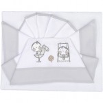 Set Lenzuola Andy & Helen per Lettino Ricamato D24 3 pz Grigio