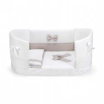 Completo Piumone Sfilabile Pali Candy Bianco Tortora