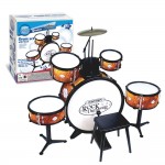 Batteria Bontempi 6 Elementi con Sgabello e Bacchette Arancione OUTLET