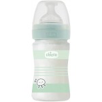 Biberon Benessere in Vetro Chicco 150ml Flusso Lento Silicone Green