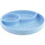 Piatto Chicco in Silicone con Ventosa Azzurro