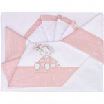 Set Lenzuola Andy & Helen per Lettino Ricamato D87 3 pz Rosa