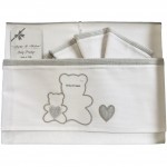 Set Lenzuola Andy & Helen per Culla Ricamato 3 pz Grigio