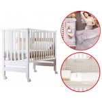 Lettino Culla Contact Azzurra Design Bianco + Materasso + Completo Piumone