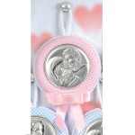 Medaglione Capoculla Innocenti Argenti Sacra Famiglia Rosa